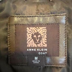Anne klein brown leather jacket
